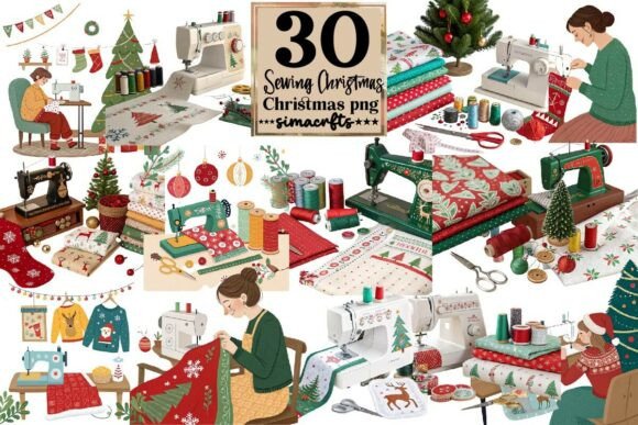 Christmas Sewing Machine PNG Bundle Review: A Designer’s Real-World Take