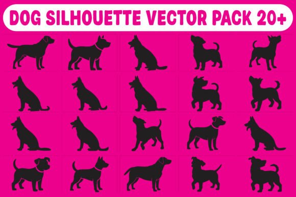 Dog Silhouette Vector Pack