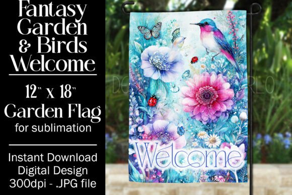 Fantasy Bird Garden Flag Sublimation 3 Review for Real Embroidery Use