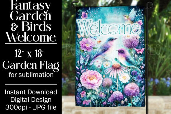 Fantasy Bird Garden Flag Sublimation 7 Review for Real Embroidery Use