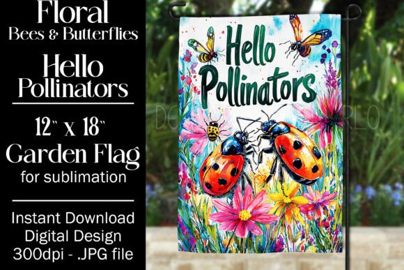 Hello Pollinators Garden Flag Design Review