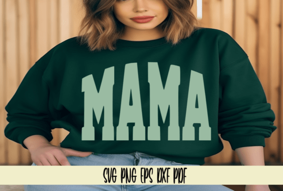 MAMA Varsity Curved in Green Mothers Day