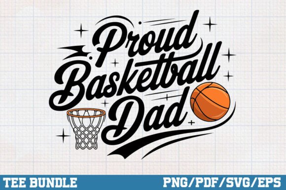 Proud Basketball Dad Shrit, Trendy PNG